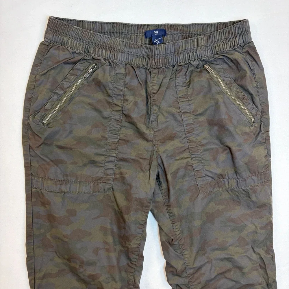 Gap Womens Camo Joggers Green Camouflage Utility‎ Pants Cotton Twill Small Gorp